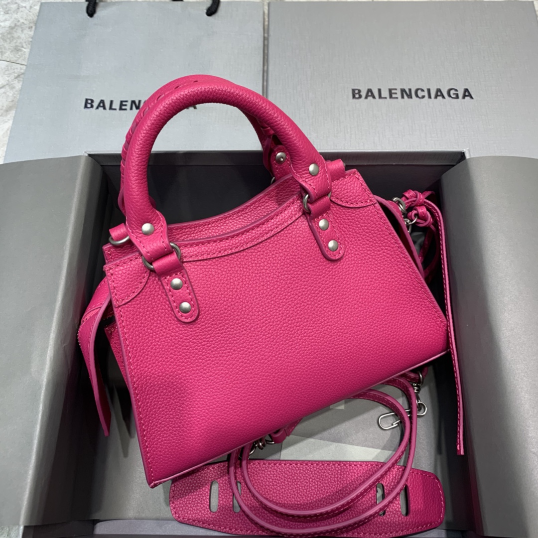 Balenciaga Neo Classic Mini Handbag Shoulder Bag Rose Red